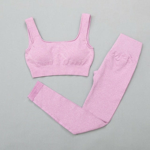 Conjunto de Sujetador y Leggings Elevate Active Sin Costuras de Cintura Alta