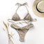 Vintage Print Handwork Bikini Set with Ruffles