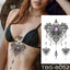 Elegant Black Sketch Flower Temporary Tattoo Sticker
