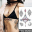 Elegant Black Sketch Flower Temporary Tattoo Sticker