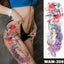 Manchette de Tatouage Temporaire Colorée de Luxe - Design Tigre et Renard
