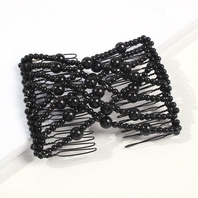 Clip para el cabello de doble perla elegante para mujeres