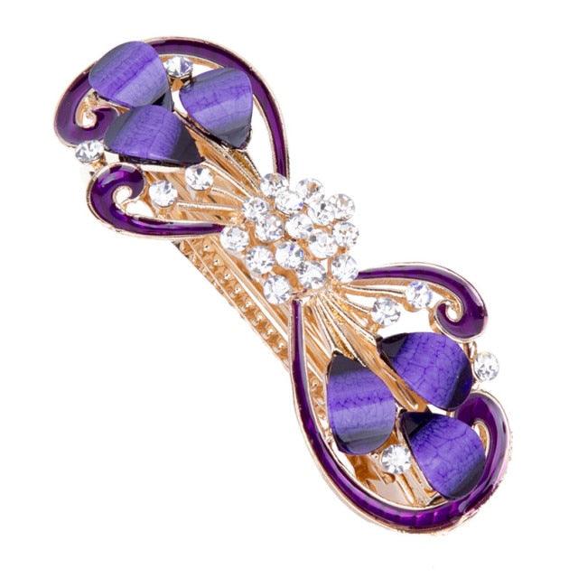 Épinglette en strass élégante pour femmes - Barrette à cheveux premium