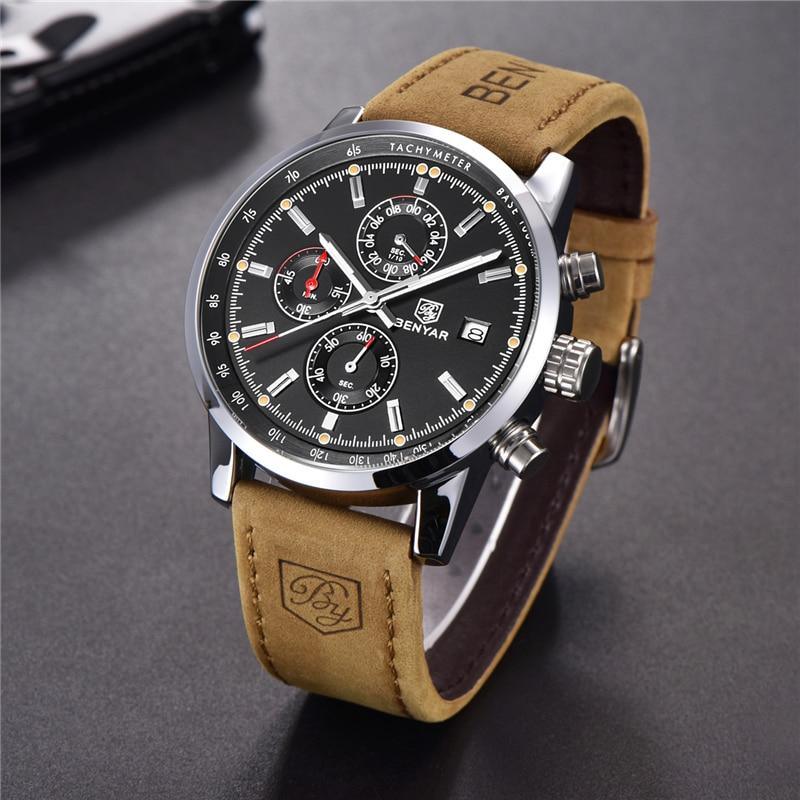 Premium Men's Quartz Chronograph Watch - Waterproof Luxury Design - Korvel
