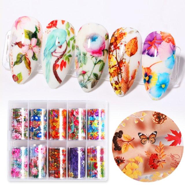 Foils de Uñas de Leopardo de Serpiente - Stickers de Arte de Uñas Autoadhesivos Premium