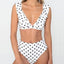 Bikini de Cintura Alta Vintage en Blanco y Negro para Mujeres