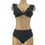 Bikini de Cintura Alta Vintage en Blanco y Negro para Mujeres