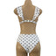 Bikini de Cintura Alta Vintage en Blanco y Negro para Mujeres
