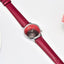Montre à Quartz Rouge de Luxe pour Femme avec Bracelet en Cuir