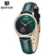 Montre à Quartz Rouge de Luxe pour Femme avec Bracelet en Cuir