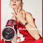 Montre à Quartz Rouge de Luxe pour Femme avec Bracelet en Cuir