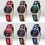 Montre à Quartz Rouge de Luxe pour Femme avec Bracelet en Cuir