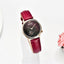 Montre à Quartz Rouge de Luxe pour Femme avec Bracelet en Cuir