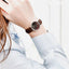 Montre à Quartz Rouge de Luxe pour Femme avec Bracelet en Cuir