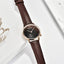 Montre à Quartz Rouge de Luxe pour Femme avec Bracelet en Cuir