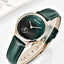 Montre à Quartz Rouge de Luxe pour Femme avec Bracelet en Cuir