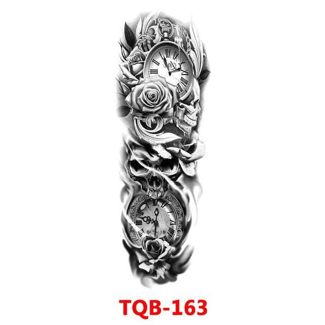 Grande manchette de tatouage temporaire dragon pleine armée - Art imperméable