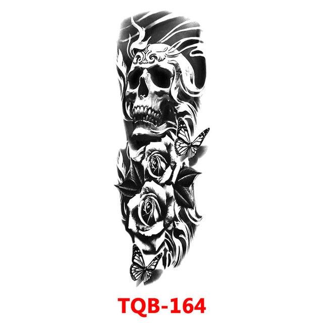 Grande manchette de tatouage temporaire dragon pleine armée - Art imperméable