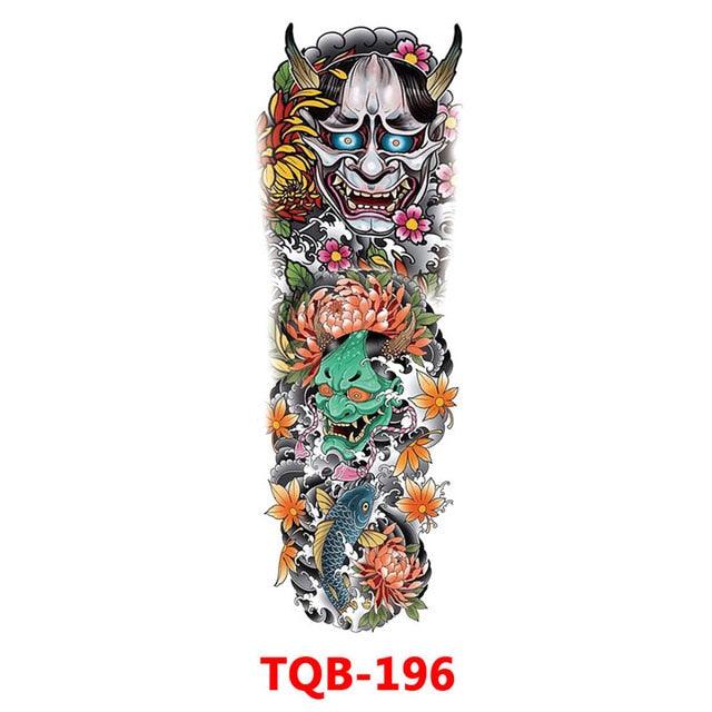 Grande manchette de tatouage temporaire dragon pleine armée - Art imperméable