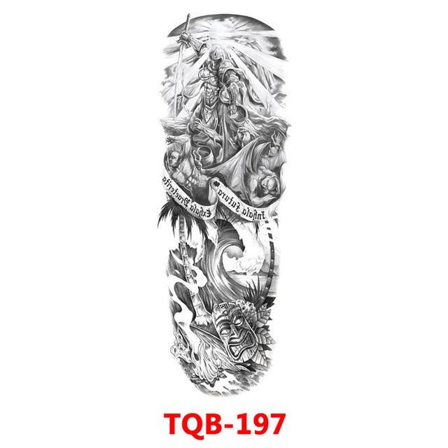 Grande manchette de tatouage temporaire dragon pleine armée - Art imperméable