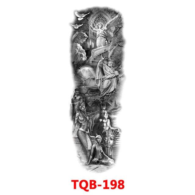 Grande manchette de tatouage temporaire dragon pleine armée - Art imperméable