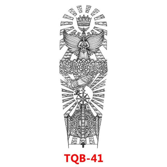 Grande manchette de tatouage temporaire dragon pleine armée - Art imperméable