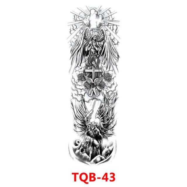 Grande manchette de tatouage temporaire dragon pleine armée - Art imperméable