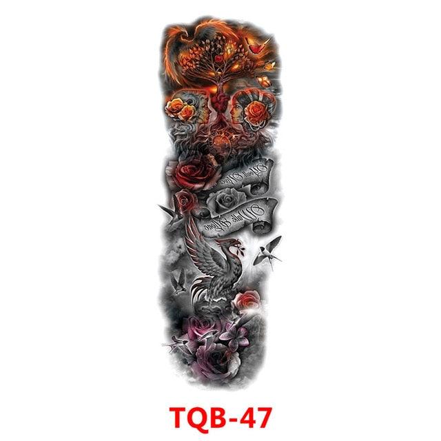 Grande manchette de tatouage temporaire dragon pleine armée - Art imperméable