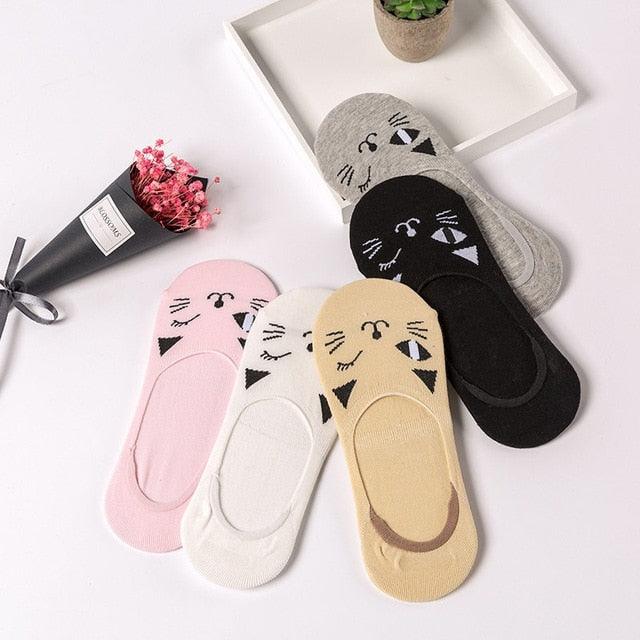 Ensemble de 5 Paires de Chaussettes Animaux Harajuku pour Femmes