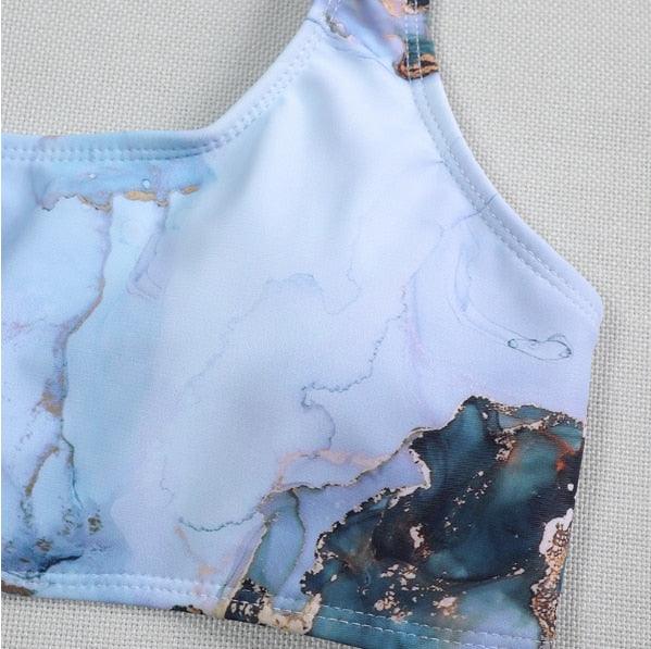 Ensemble de bikini à taille haute imprimé léopard pour femmes