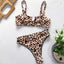 Leopard Print High Cut Bikini Set for Women