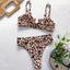 Leopard Print High Cut Bikini Set for Women