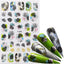 Elegant 3D Black Russia Letter Nail Art Stickers with Flamingo Design - Self-Adhesive Decals for Stunning Manicures - Korvel