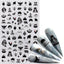 Elegant 3D Black Russia Letter Nail Art Stickers with Flamingo Design - Self-Adhesive Decals for Stunning Manicures - Korvel