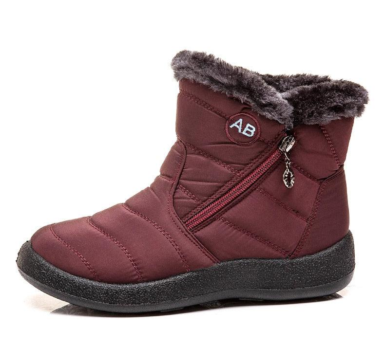 Stylish Women's Waterproof Winter Boots - Lightweight Ankle Design with Fur Lining - Korvel
