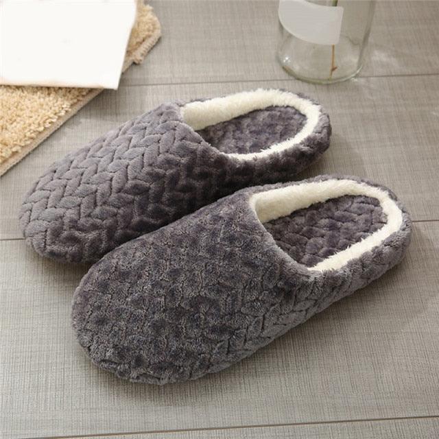 Chaussons en mousse à mémoire de forme en peluche pour femmes - Confort douillet
