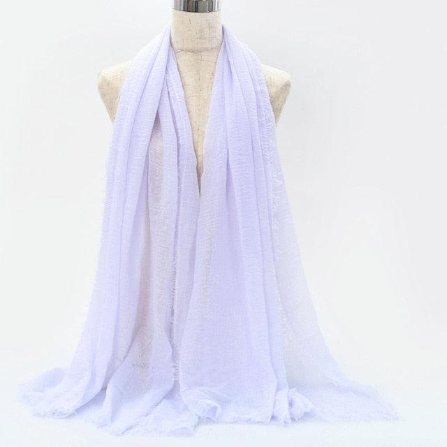 Lightweight Solid Scarf - Premium Cotton Linen Wrap for Women