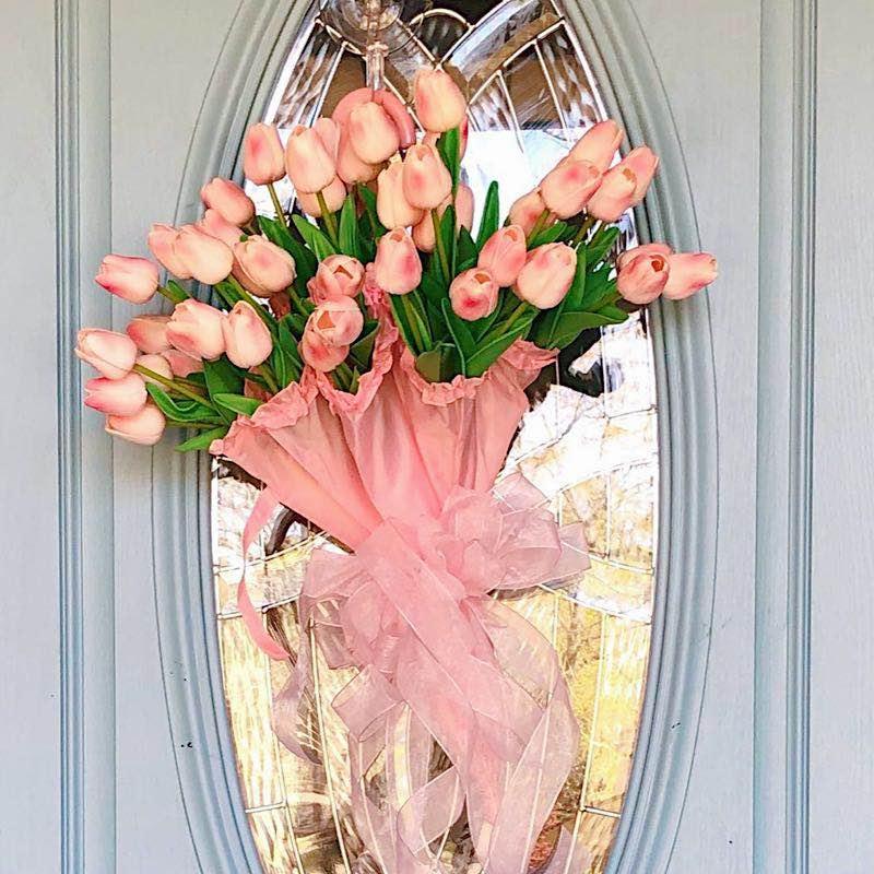 10PCS Real Touch PU Fake Tulips - Elegant Flower Bouquet