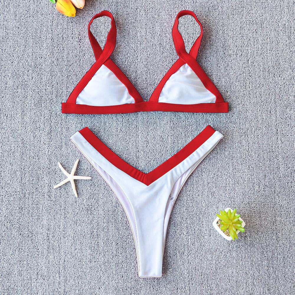 Conjunto de Bikini Sólido Elegante para Mujeres - Ropa de Baño de Verano