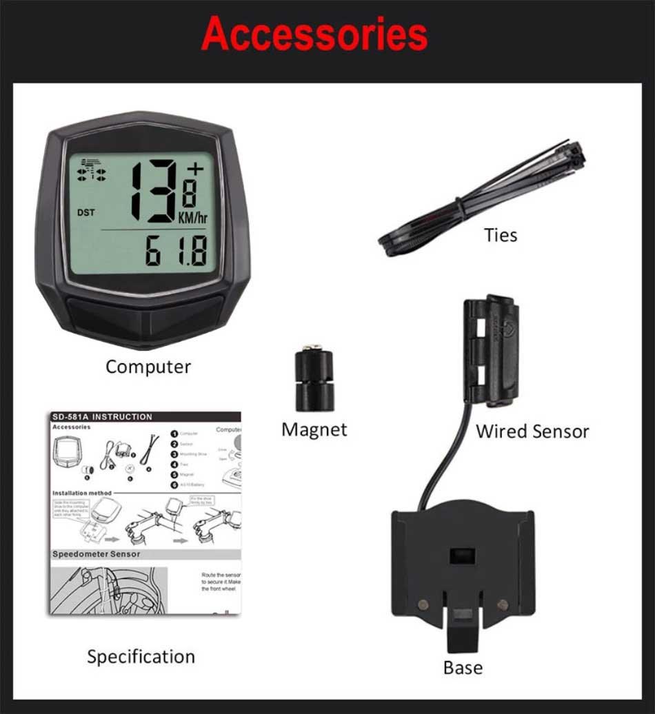 Advanced Waterproof Wired Digital Bicycle Speedometer & Odometer - Korvel