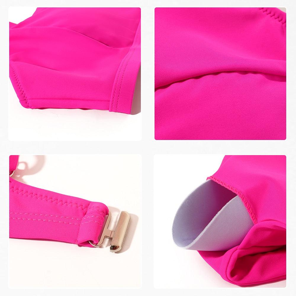 Ensemble de bikini à taille haute imprimé léopard pour femmes