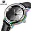 Montre analogique étanche pour femmes au style élégant avec bracelet en cuir
