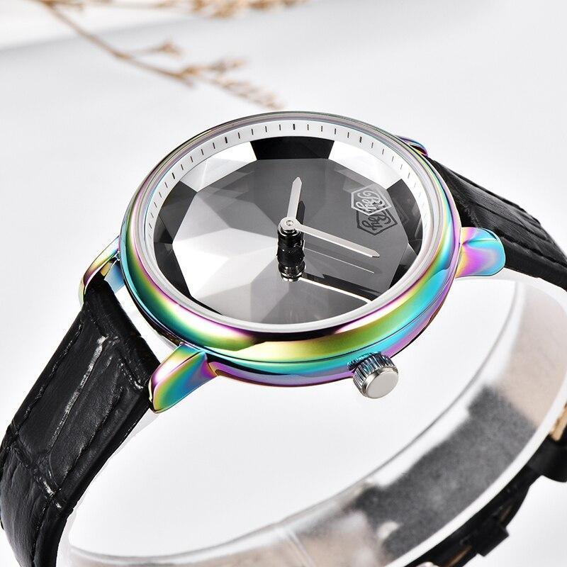 Montre analogique étanche pour femmes au style élégant avec bracelet en cuir
