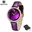 Montre analogique étanche pour femmes au style élégant avec bracelet en cuir