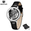 Montre analogique étanche pour femmes au style élégant avec bracelet en cuir