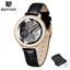 Montre analogique étanche pour femmes au style élégant avec bracelet en cuir