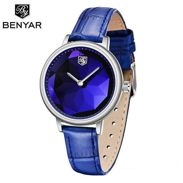 Montre analogique étanche pour femmes au style élégant avec bracelet en cuir