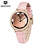 Montre analogique étanche pour femmes au style élégant avec bracelet en cuir
