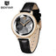 Montre analogique étanche pour femmes au style élégant avec bracelet en cuir