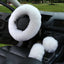 Ensemble de housses de volant en véritable peau de mouton 3PCS